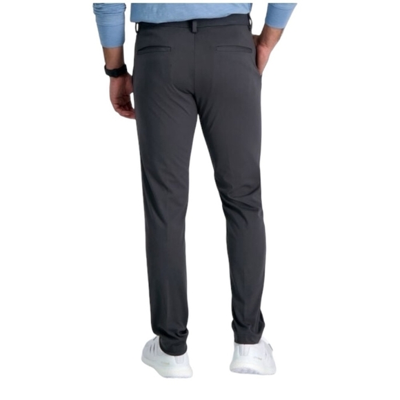 Mens Pants HAGGAR H26 Grey Slim Fit Super Flex Waistband Performance Dress Pants - Picture 4 of 10